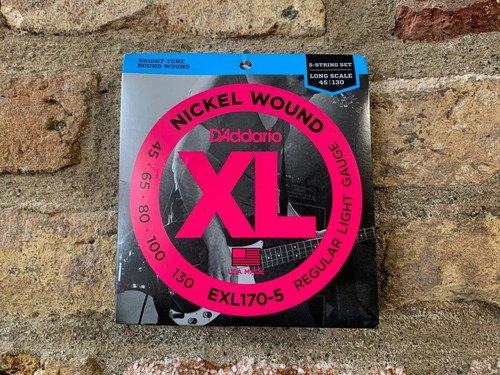 Encordoamento Baixo Daddario 5 Cordas 045 Exl170-5 Nickel