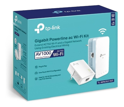 Kit De Wi-fi Tp-link Tl-wpa7517 Kit Av1000 Powerline Ac