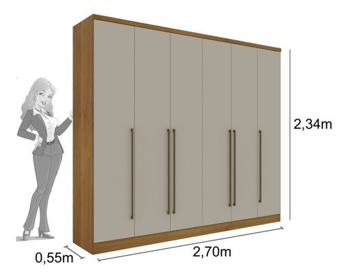 Quarto Casal Completo Guarda Roupa 6 Portas Com Cômoda Cama