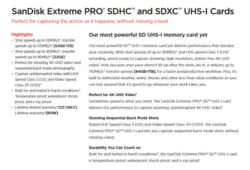 Memoria Tarjeta Sdxc 64gb Sandisk Class 10 170mb/s Refurbish (Reacondicionado)