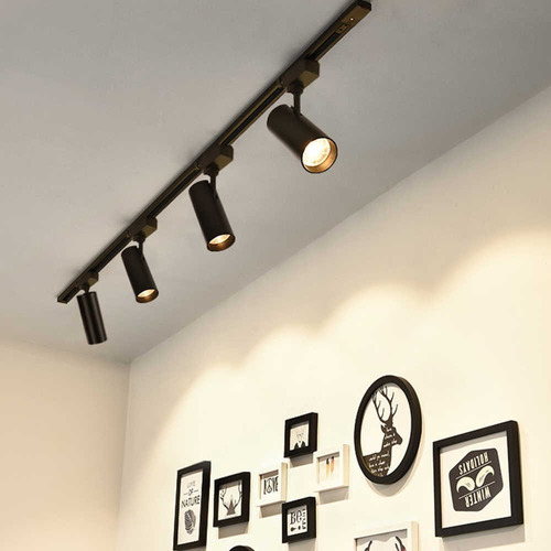 Riel Soporte 2 Metros Spot Led X 4 Decoración Luz Calida