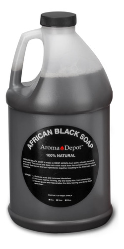 Aroma Depot Liquido Africano Crudo De 1/2 Galon, Jabon Negro