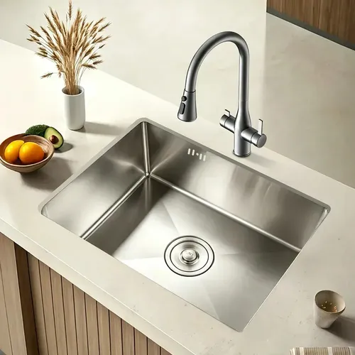 Cuba Pia de Cozinha Gourmet Inox Aço Inoxidável Anti-ruído com Cesto Escorredor Acessórios e Válvula de Drenagem Alta Du