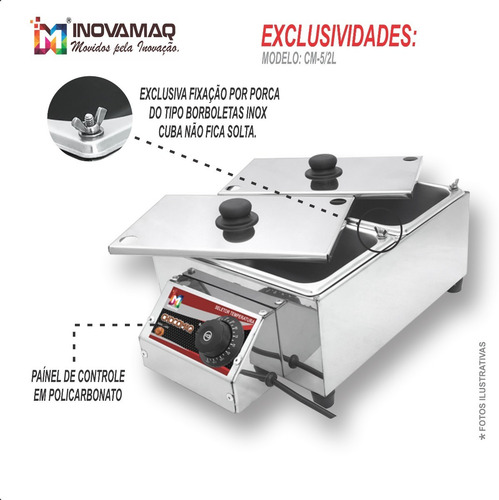 Imagem 4 de 6 de Derretedeira Multiuso Ideal P/ Chocolate 2x 2,5l - Inovamaq