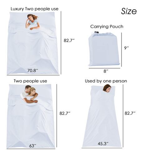 Saco De Dormir Liner Camping Viaje Hogar Sábana Ligero Trans
