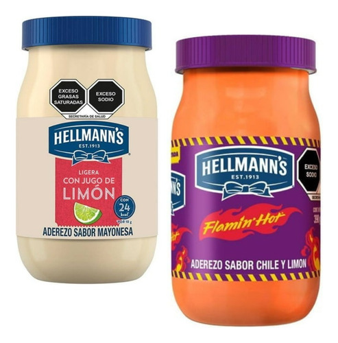 Combo Mayonesa Flamin Hot + Ligera Jugo Limón Hellmanns
