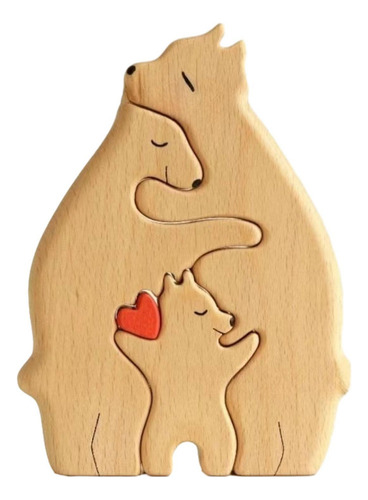 Rompecabezas De Arte De Madera De La Familia De Osos, 3 Osos