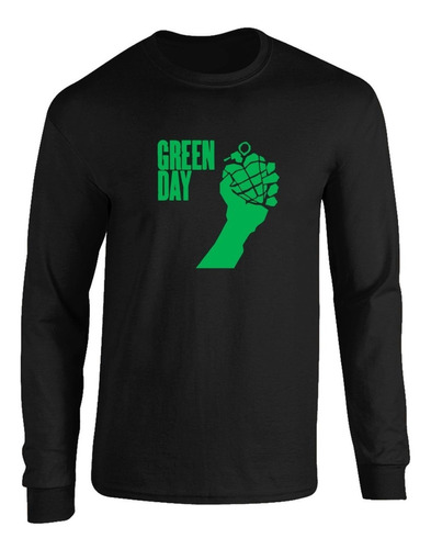 Camibuso Green Day Negro Camiseta Manga Larga 