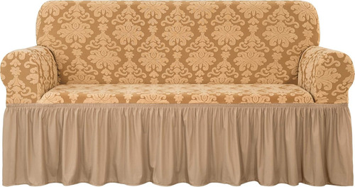 Funda Para Sofá 3+1+1 - Kit 3 Piezas Estilo Floreado 100% Beige Lisa