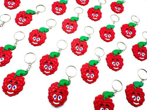 Framboesa Fini 10un Chaveiro Emborrachado Mimo Frutas Tema