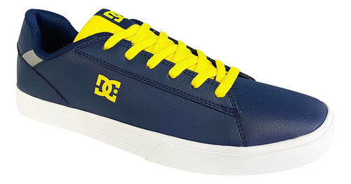 Imagen 2 de 6 de Tenis Hombre Skate Urbano Textil Azul Amarillo Dc Shoes