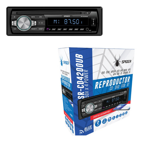 Estéreo Para Auto 1 Din Bluetooth Cd Mp3 Dvd Usb Desmontable