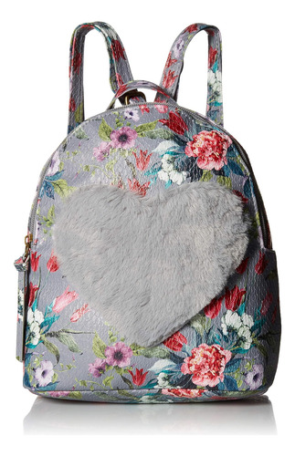 Mochila T-shirt & Jeans Floral Love Para Mujer En Gris