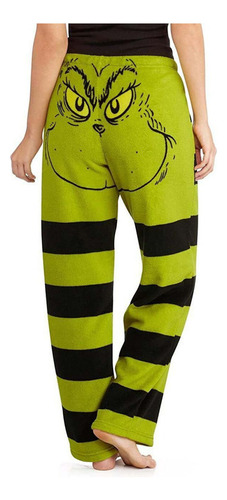 Pantalones De Pijama De Rayas Navideñas Grinch