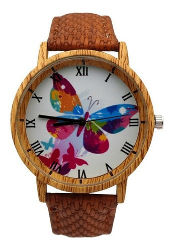 Reloj Mariposa Tono Madera Pulseras Tureloj