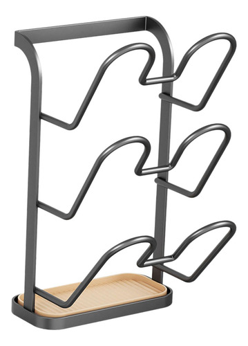 Soporte De Tapa Rack De Almacenamiento De 3 Nivel Gris