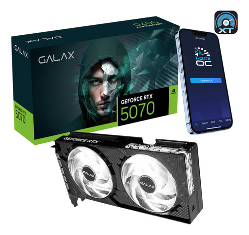 Placa De Vídeo Galax Rtx 5070 1-click Oc 12gb Gddr7 Dual Fan