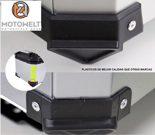 Caja Moto Top Case Aluminio Baul Trasero 45 L Con Respaldo