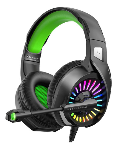 Auriculares Gamer Ziumier C/ Rgb/ Mic. Verdes