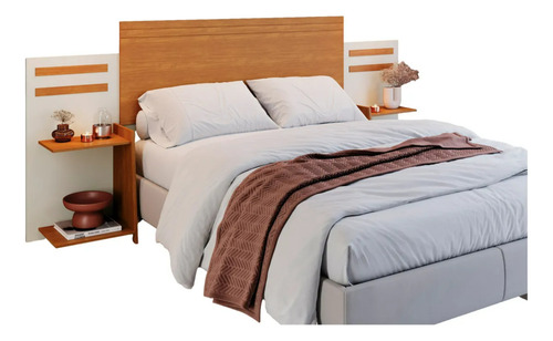 Cabeceira Grecia Em Madeira Com Criado Para Cama Box