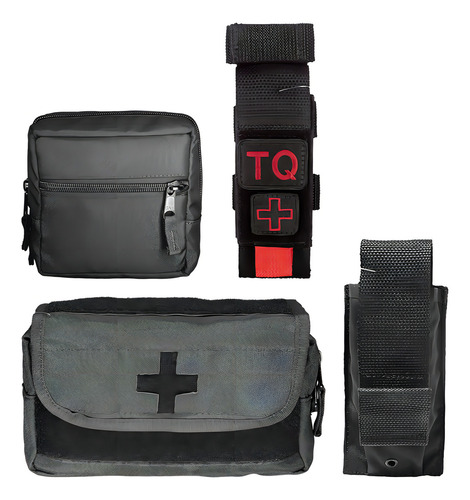 Kit Bolso Modular, Porta Torniquete, Porta Aph E Porta Lanterna Espargidor Molle Para Colete Tático Maynards