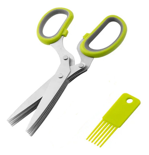 Tesoura De Cozinha Para Cortar Vegetais Com 5 Lâminas