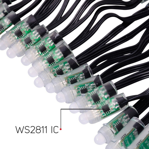 Imagen 3 de 7 de Ws2811 Difuso Digital Rgb Led Pixel String Light 12mm M...