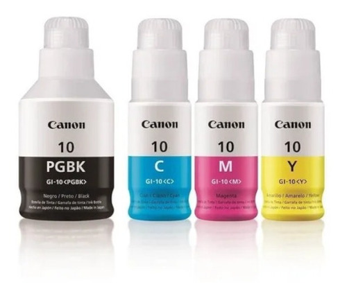 Imagen 1 de 1 de Kit 4 Botellas Tinta Canon Gi-10 Gm2010 3010 4010 5010 6010