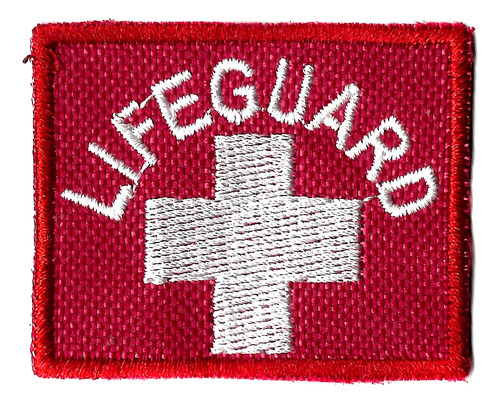 Parche Bordado Lifeguard Fondo Rojo 5cm X 4cm