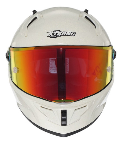 Casco Certificado Moto Ece 2206 Integral Xtrong Blanco Perla Blanco Holográfico M