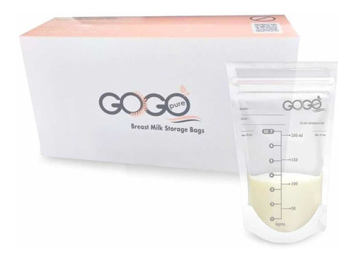 Imagen 1 de 4 de 25un. Bolsas Leche Materna Hermética Gogo Freezer Baño María