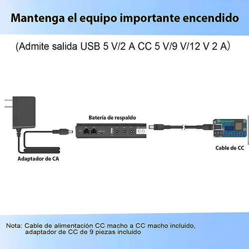 Mini Fuente De Alimentación Ininterrumpida Ups De 10400 Mah