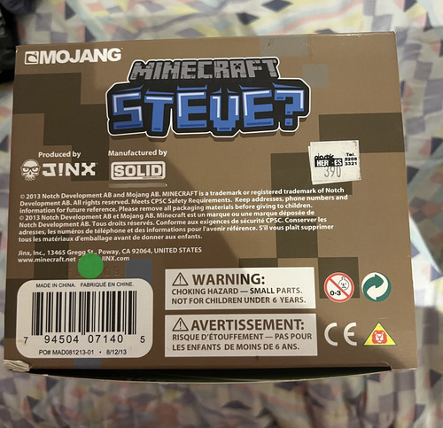Minecraft Steve Jinx Nuevo (Usado)