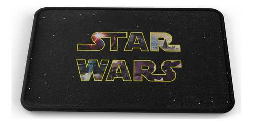 Tapete Star Wars Letras Fondo Negro Baño Lavable 40x60cm