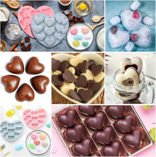 Molde Silicona 9 Cavidades Corazones - Repostería Chocolates Sorpresa