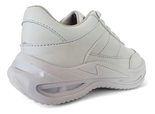Tenis Escolar Deportivo Cordón Unisex Blanco Titinos 4799-1