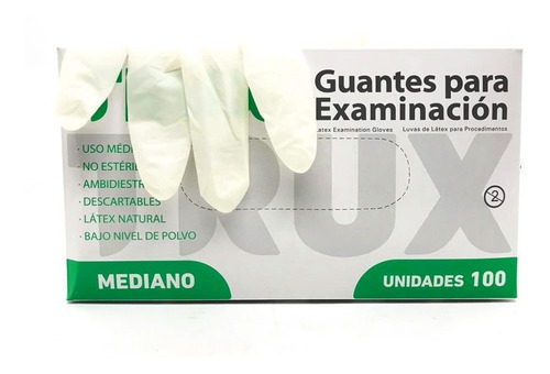 Guantes De Latex Descartables Examen / Caja X 100 Un.