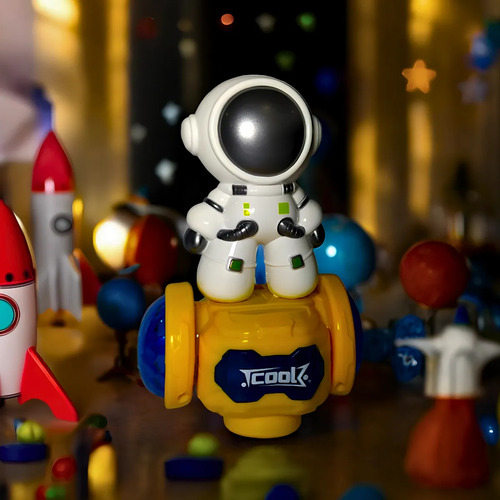 Brinquedo Hoverboard Espacial Com Astronauta Led E Música Cor Amarelo