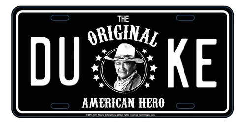 Midsouth Products John Wayne - Placa De Metal Blanco Y Negro