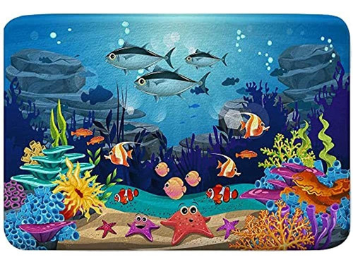 Alfombra De Baño Ocean Fish Para Niños, Alfombrilla De Baño 