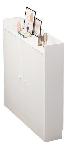 Madera Zapatera Moderna Blanca Entrada Inclinada 82cm Blanco