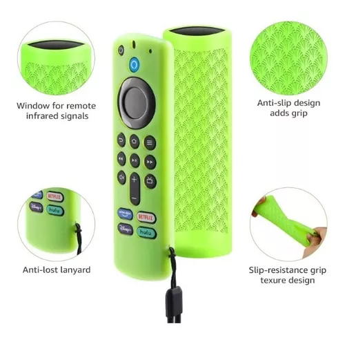 Ellenne Funda De Silicona Para Mando Fire TV 4K Y Alexa – Protección Antigolpes, Antipolvo, Fácil De Poner