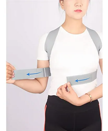 Corrector Postural Ajustable Unisex - Soporte Espalda L Blan