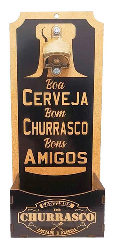 Abridor De Garrafas E Suporte Tampinhas Beer Decor