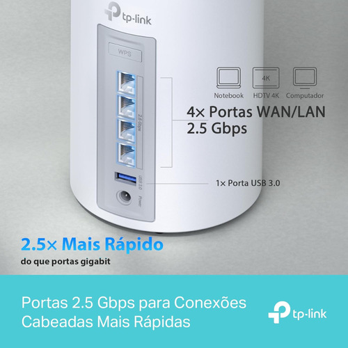 Roteador Mesh Wifi 7 2.5g Tri Band Tp Link Deco Be11000