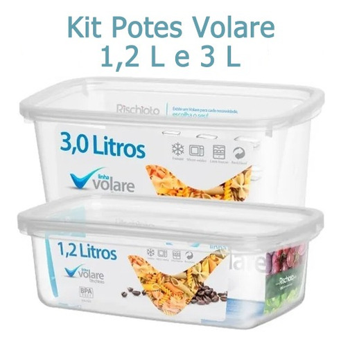 Kit 2 Potes 1,2 L E 3,0 L Volare Presídio Rischioto