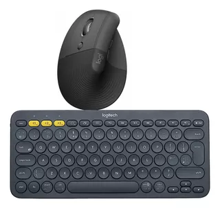 Logitech Teclado K380 Y Mouse Ergonómico Lift Vertical Negro