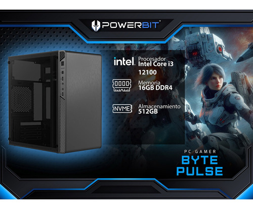Powerbit Byte Pulse: I3, 16gb, Ssd 512gb, Uhd Graphics, W11h