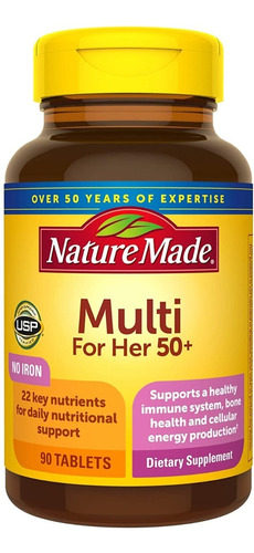 Nature Made Multivitaminas Para Mujer 50+ 90 Tabletas Sabor N/A