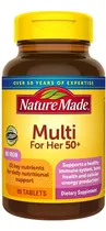 Comprar Nature Made Multivitaminas Para Mujer 50+ 90 Tabletas Sabor N\u002FA Vitamina C, vitamina D3 y vitamina A, que son nutrientes clave que proporcionan apoyo inmunológico; Vitamina E para apoyo antioxidante.